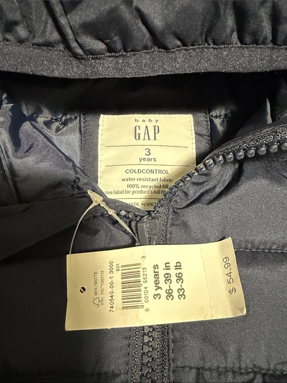 GAP Kids Hooded Puffer Jacket - Dark Blue